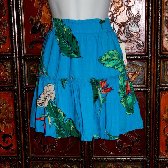 New Tropical Skirt - Plain, Elastic Waist, Ruffle, Flowy - Picture 1 of 5